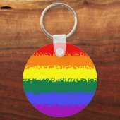 Fuzzy Rainbow Flag Sleutelhanger (Voorkant)