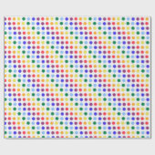 Fuzzy Rainbow Polka Dots Party Cadeaupapier (Vlak)