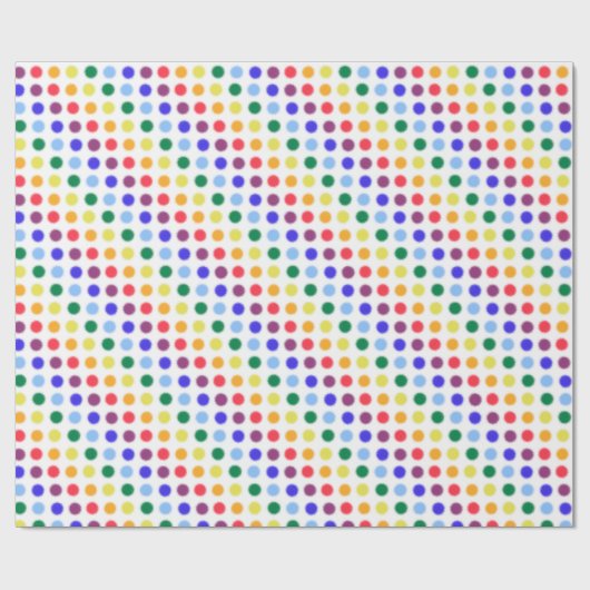 Fuzzy Rainbow Polka Dots Party Cadeaupapier (Vlak)