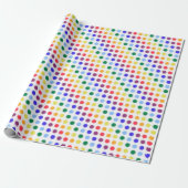 Fuzzy Rainbow Polka Dots Party Cadeaupapier (Uitgerold)