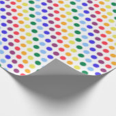 Fuzzy Rainbow Polka Dots Party Cadeaupapier (Hoek)