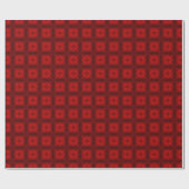 Fuzzy Red Tiled Diamonds en Crosses Cadeaupapier (Vlak)
