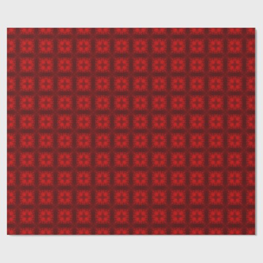 Fuzzy Red Tiled Diamonds en Crosses Cadeaupapier (Vlak)
