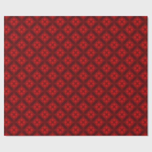 Fuzzy Red Tiled Diamonds en Crosses Cadeaupapier (Vlak)