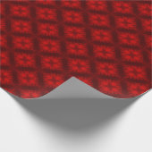 Fuzzy Red Tiled Diamonds en Crosses Cadeaupapier (Hoek)