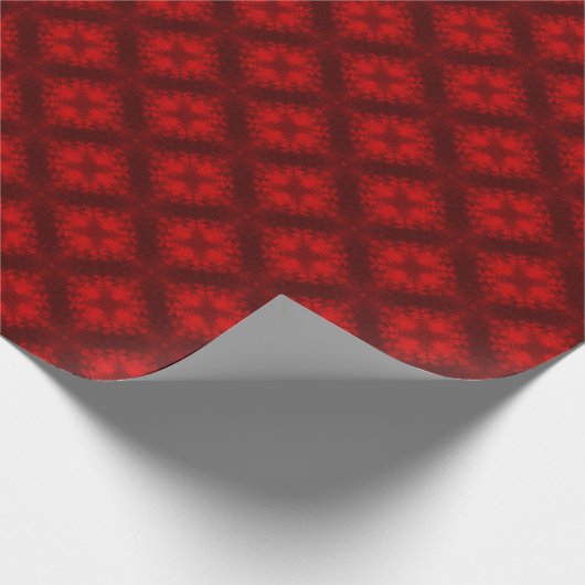 Fuzzy Red Tiled Diamonds en Crosses Cadeaupapier (Hoek)