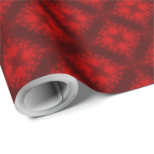 Fuzzy Red Tiled Diamonds en Crosses Cadeaupapier (Rol Hoek)