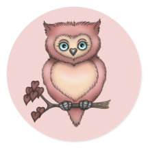 Fuzzy Roze Owl Love Hearts Valentijn