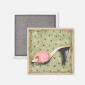 Fuzzy Roze Schoen - Magnet (Voorkant / Achterkant)