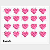 Fuzzy Roze Zebra Strepen Hart Sticker (Vel)