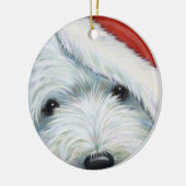 "Fuzzy Santa" kerstkerstkerstversiering door Borgo Keramisch Ornament (Links)