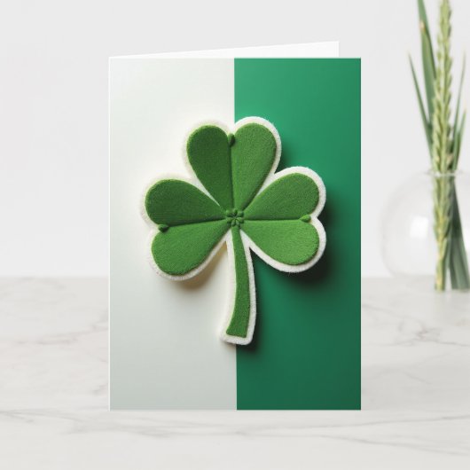 Fuzzy Shamrock Gelukskaart Kaart (Voorkant)