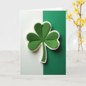 Fuzzy Shamrock Gelukskaart Kaart (Gele Bloem)