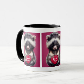 Fuzzy Skunk Heart Messaging Mok