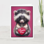 Fuzzy Skunk I Love You Valentijnsdag Kaart (Voorkant)