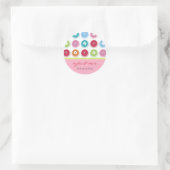 Fuzzy Stippen & Schattigee Daisies Zomer Bruiloft Ronde Sticker (Tas)