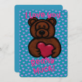 Fuzzy Teddy Beer Valentijnsdag  Feestdagenkaart (Voorkant / Achterkant)