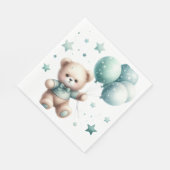 FUZZY TEDDYBEER MET PASTELGROENE BALLONNEN SERVET (Hoek)