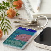 Fuzzy the Sleepy Fox Acrylic keychain  (Voorkant Rechts)