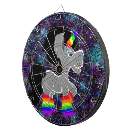 Fuzzy Unicorn in de ruimte Dartbord (Voorkant Rechts)