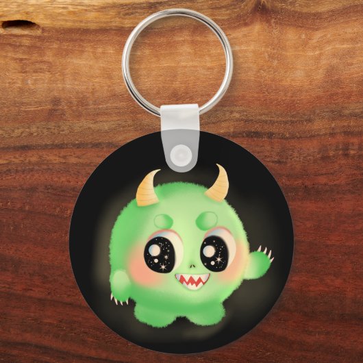 Fuzzy Vriendelijk Monster Creature Sleutelhanger (Achterkant)