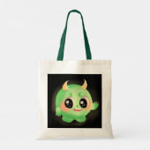 Fuzzy Vriendelijk Monster Creature Tote Bag (Achterkant)