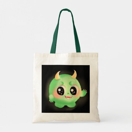 Fuzzy Vriendelijk Monster Creature Tote Bag (Achterkant)