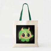 Fuzzy Vriendelijk Monster Creature Tote Bag (Voorkant)