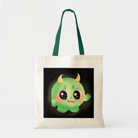 Fuzzy Vriendelijk Monster Creature Tote Bag (Voorkant)