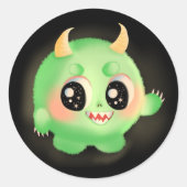 Fuzzy Vriendelijke Monster Creature Sticker (Voorkant)
