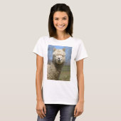 Fuzzy White Alpaca Face T-shirt (Voorkant volledig)