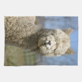 Fuzzy White Alpaca Face Theedoek (Horizontaal)