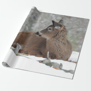 Fuzzy White op maat gesneden Deer Fawn Cadeaupapier