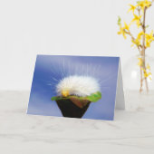 Fuzzy Witte Rups Kaart (Gele Bloem)