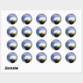 Fuzzy Witte Rups Ronde Sticker (Vel)
