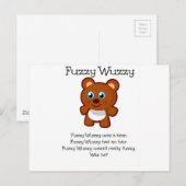 Fuzzy Wuzzy Briefkaart (Voorkant / Achterkant)