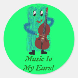 FuzzyBassPlayer Ronde Sticker