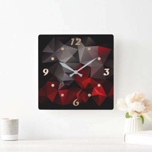 FuzzyFoxArt 3 Vierkante Klok (Huis)