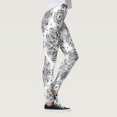 FuzzyFoxArt, zwart-wit Leggings (Rechts)