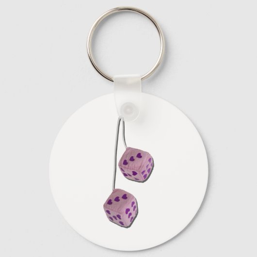 FuzzyPinkHeartDice073011 Sleutelhanger (Voorkant)