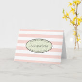 FV Friend Birthday Pink Stripe Feminine Munt Kaart (Gele Bloem)