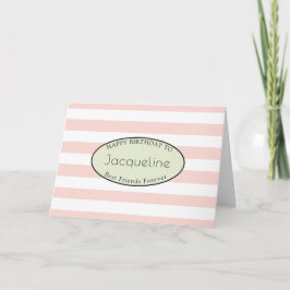 FV Friend Birthday Pink Stripe Feminine Munt Kaart