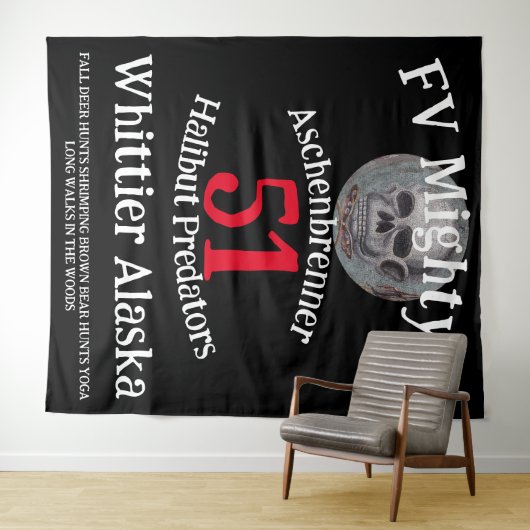 FV Mighty O Halibut Slayers Whittier Alaska Wandkleed (In Situ (horizontaal))