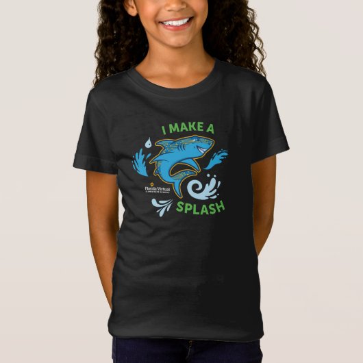 FVES I Make A Splash, Sharks Jeugd/Zwart T-shirt (Voorkant)