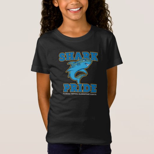 FVES Shark Pride, Zwart/Jeugd T-shirt (Voorkant)