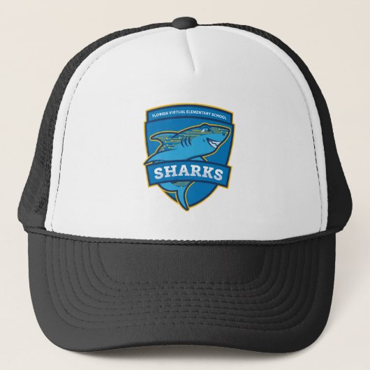 FVES Sharks Crest Trucker Hat Trucker Pet (Voorkant)