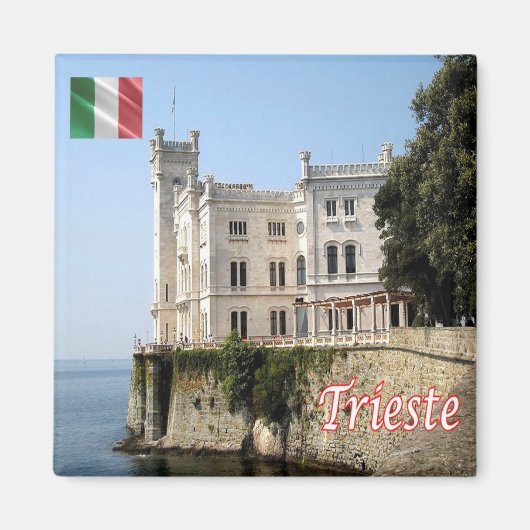 FVG019 MIRAMARE, Kasteel, Italië, Koelkast Magneet (Voorkant)