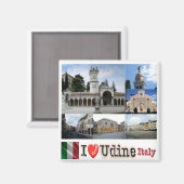 FVG021 UDINE, I Love, Mozaïek, Italië, Koelkast Magneet (Voorkant / Achterkant)