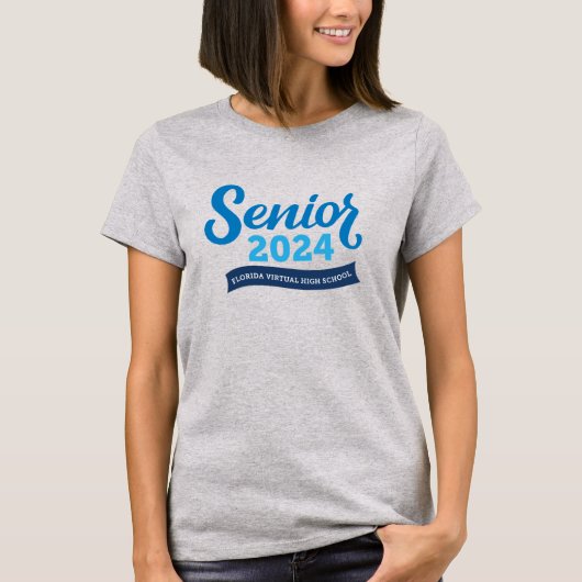FVHS Senior 2024 T-shirt (Dames, Grijs) (Voorkant)