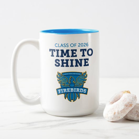 FVHS Time to Shine Tweekleurige Koffiemok (Met donut)